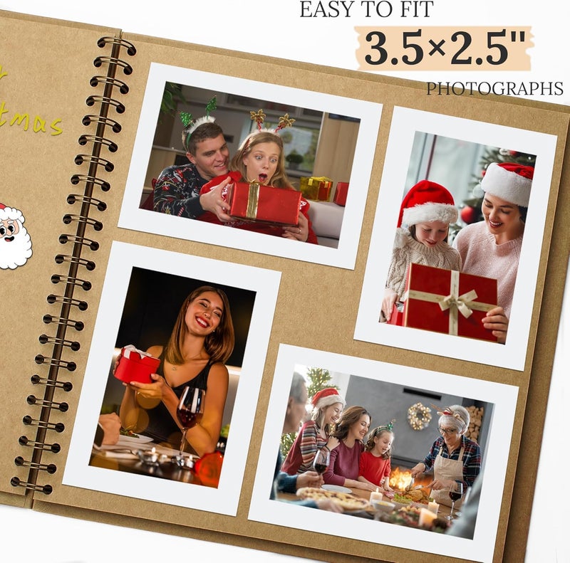 Hiwhy Scrapbook 7x7 Inch DIY Scrapbook Album Hardcover Kraft Paper Scrap Book Photo Albums 40 Pages Perfect for 4x6 / 5x7 Photos Memory Book for Family, Wedding - Image 4